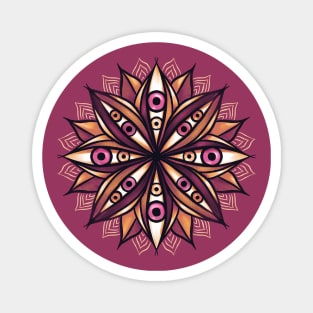 Psychedelic Eyes Double Iris Trippy Pink Whimsigoth Flower Magnet